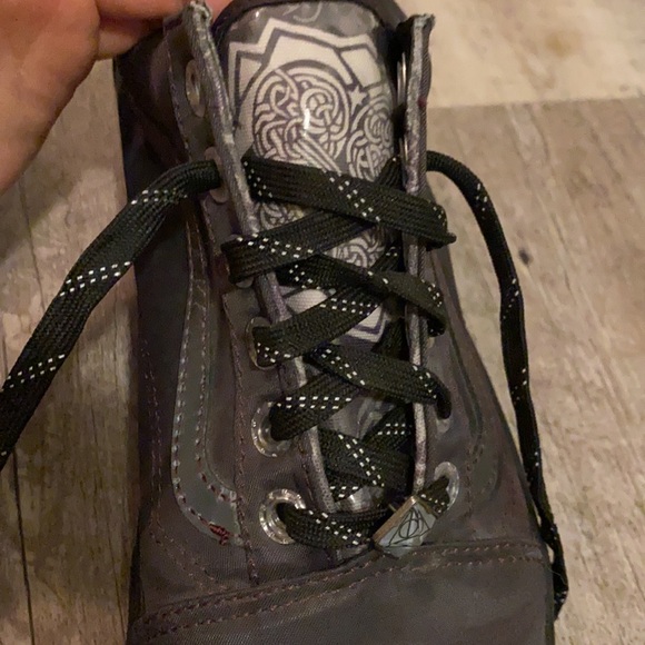 Harry Potter Vans! Dark gray shoe with dark purple threading and black rubber. - Picture 2 of 6